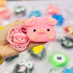 محافظ شارژر 4 تکه طرح خوک کیوت CUTE PIG