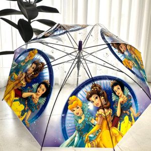 چتر فانتزی شفاف سیندرلا و سفید برفی کد 728